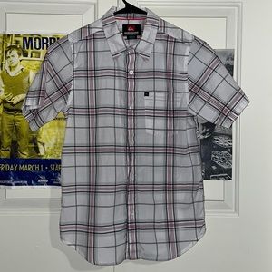 Kids QUICKSILVER Shirt Red/black striped button down !